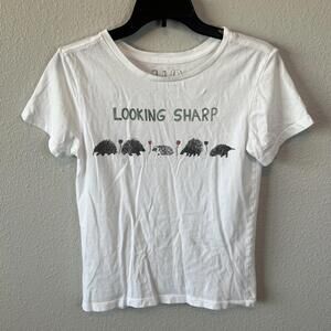 Unfortunate Portrait Looking Sharp Porcupine Baby Tshirt White Size XS